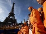 BAPS said it coordinated with the Eiffel Tower's management to minimize disruption to staff and visitors(AFP)
