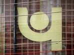 The logo of Punjab National Bank (PNB) is seen on a branch office window in New Delhi, India, February 27, 2018.