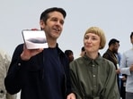 Apple CEO John Ternus holds the new foldable iPhone Duo during Apple's event at the Steve Jobs Theater on September 9.(REUTERS)