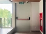 Emergency exit doors always open outwards to facilitate safe exit. 