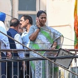 Delhi Chief Minister Rekha Gupta visits the site of a collapsed building in Satya Niketan, New Delhi