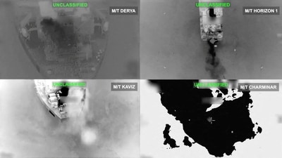Iranian crude oil carriers were struck by US after alleged Iranian missile attacks on a US Navy warship over the past two days. (REUTERS)