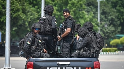National Security Guard (NSG) commandos conduct a mock drill ahead of the 18th BRICS Summit. (Hindustan Times) National Security Guard (NSG) commandos conduct a mock drill ahead of the 18th BRICS Summit. (Hindustan Times)