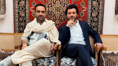 Pankaj Tripathi and Divyenndu celebrate Mirzapur The Movie success. Pankaj Tripathi and Divyenndu celebrate Mirzapur The Movie success.