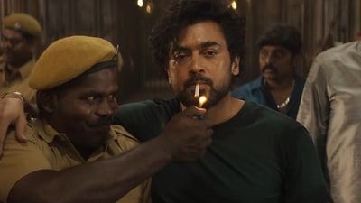 Suriya in a still from Scene. Suriya in a still from Scene.