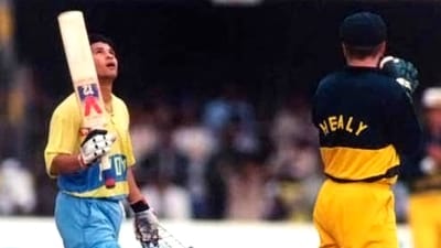 Sachin Tendulkar during his maiden ODI ton. (X Images) Sachin Tendulkar during his maiden ODI ton. (X Images)