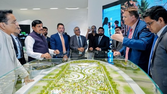 Sharjah [UAE], Sep 08 (ANI): Madhya Pradesh Chief Minister Mohan Yadav visits headquarters of BEEAH Group, the Sustainability and Waste Management Organisation, in Sharjah on Tuesday. (@DrMohanYadav51 X/ANI Photo) 