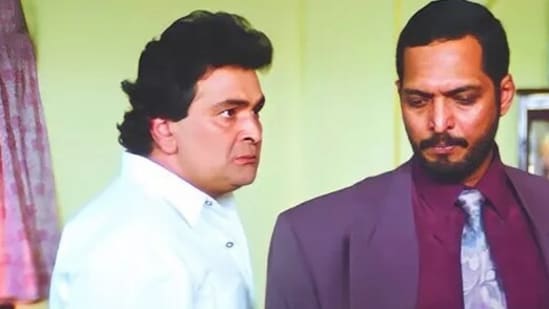 Nana Patekar and Rishi Kapoor in a still from Hum Dono.