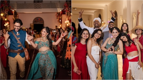 Sanjeeta Bhattacharya and Raag Sethi's wedding celebrated pop culture with a lively costume party. (The White Box)