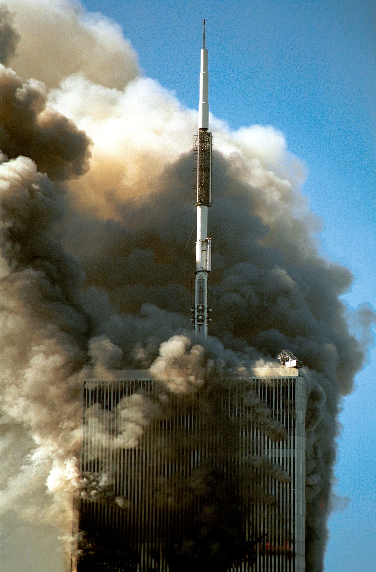 The North Tower of the World Trade Center on Sept. 11, 2001.
