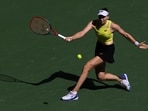 Elena Rybakina of Kazakhstan in action.