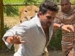 A video of a lion 'attacking' Kiran Raj was recently circulated on social media. 