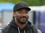 Los Angeles Rams defensive end Myles Garrett during a joint practice against the Dallas Cowboys.