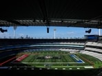 The NFL halftime show adds music to the historic Rams vs 49ers game, the league’s first regular-season game in Australia.. (AP Photo/Asanka Brendon Ratnayake)