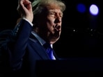 US President Donald Trump speaks at the Republican National Midterm Convention in Dallas, Texas. 
