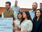 UT administrator Gulab Chand Kataria distributing grants to startup owners in Chandigarh on Wednesday. (Keshav SIngh/ht)