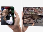 At the end, as the phone folds again, Modi is heard saying, “seena chauda ho gaya, waah (my chest swelled with pride. Wow!)”.