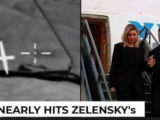 Zelensky panics as drone nearly hits his plane amid NATO nation trip?