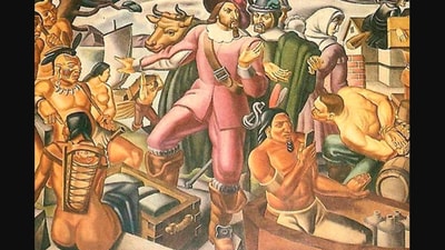 Umberto Romano's 1937 painting that has created a stir online. (David Stansbury/United States Postal Service) Umberto Romano's 1937 painting that has created a stir online. (David Stansbury/United States Postal Service)