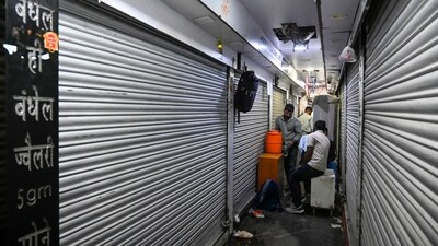 A view of a sealed shop in the basement of Kucha Mahajani, Chandni Chowk in  Delhi, India, on Thursday, September 10, 2026. (HT Photos )