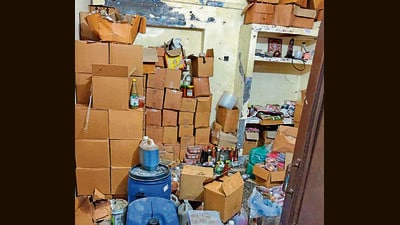 Stock that was seized during the raid at the unit in Ludhiana on Thursday. (HT PHOTO)