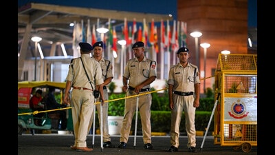 The Delhi Police has deployed nearly 30,000 personnel for the summit, including 15,000 city police personnel and 200 companies of paramilitary forces. (RAJ K RAJ /HT PHOTO) The Delhi Police has deployed nearly 30,000 personnel for the summit, including 15,000 city police personnel and 200 companies of paramilitary forces. (RAJ K RAJ /HT PHOTO)