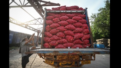 The prices are expected to come down within the next month when onions from other states start arriving. The prices are expected to come down within the next month when onions from other states start arriving.