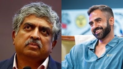 Infosys co-founder Nandan Nilekani and Zerodha co-founder Nikhil Kamath. (Reuters and Instagram)