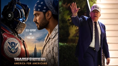 The poster, which plays on the movie “Transformers”, has sparked a row online, with many calling it “racist” and “anti-Indian." (X) The poster, which plays on the movie “Transformers”, has sparked a row online, with many calling it “racist” and “anti-Indian." (X)