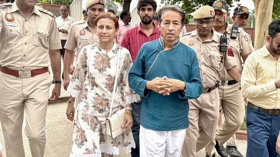 File photo of activist Sonam Wangchuk, with his wife Gitanjali J Angmo