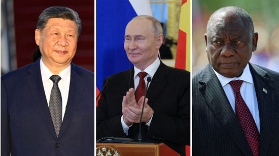 Chinese president Xi Jinping, Russia's Vladimir Putin and South African President Cyril Ramaphosa are expected to attend the BRICS Summit in New Delhi this year. (Reuters/AFP)