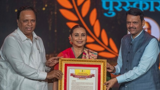 Rani Mukerji was honoured with Raj Kapoor Special Contribution Award. (Photo by Satish Bate/ Hindustan Times)