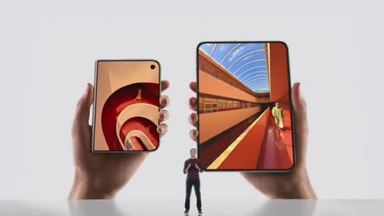 Apple unveils its first ever foldable phone, iPhone Duo at Apple Park. (Apple)