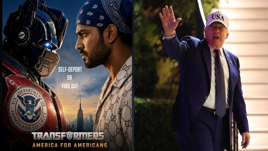 The poster, which plays on the movie “Transformers”, has sparked a row online, with many calling it “racist” and “anti-Indian." (X)