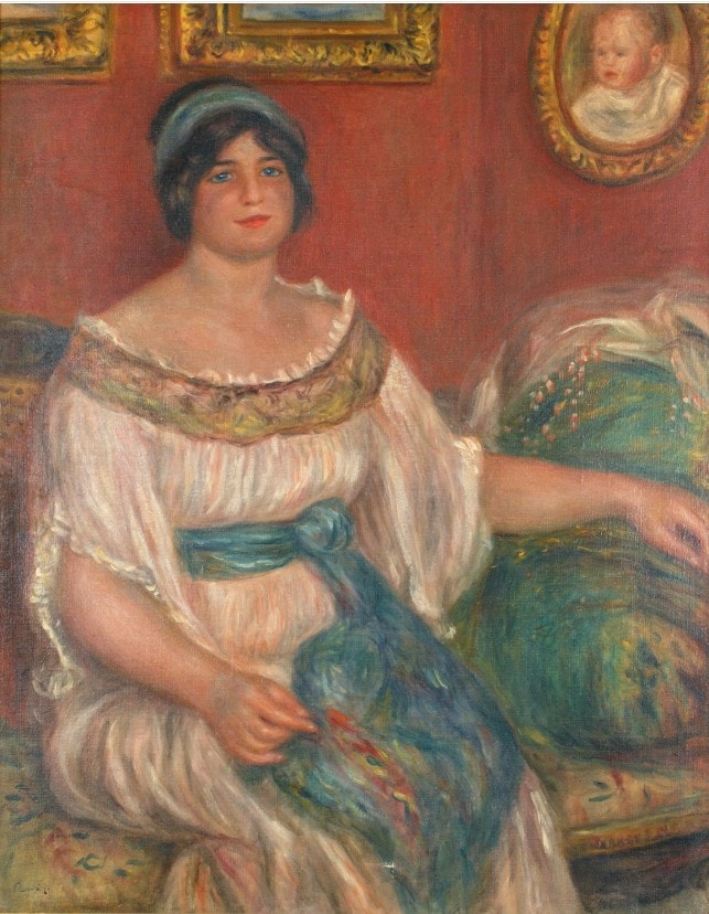 A painting, Madame Colonna Romano by Pierre-Auguste Renoir, which was stolen from the Renoir museum on Tuesday. A painting, Madame Colonna Romano by Pierre-Auguste Renoir, which was stolen from the Renoir museum on Tuesday.