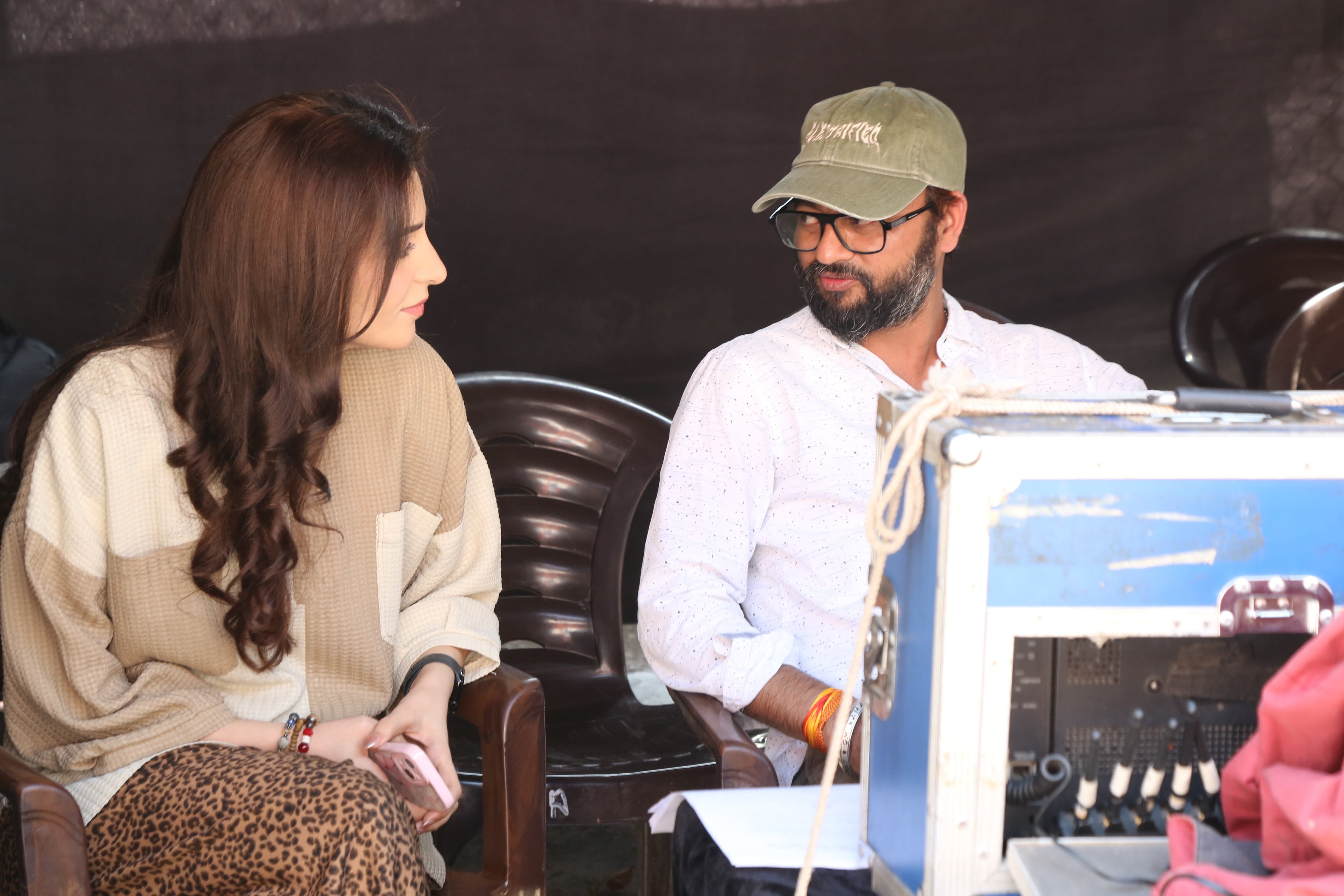 Heli Daruwala during the shoot with director Arvind Pandey