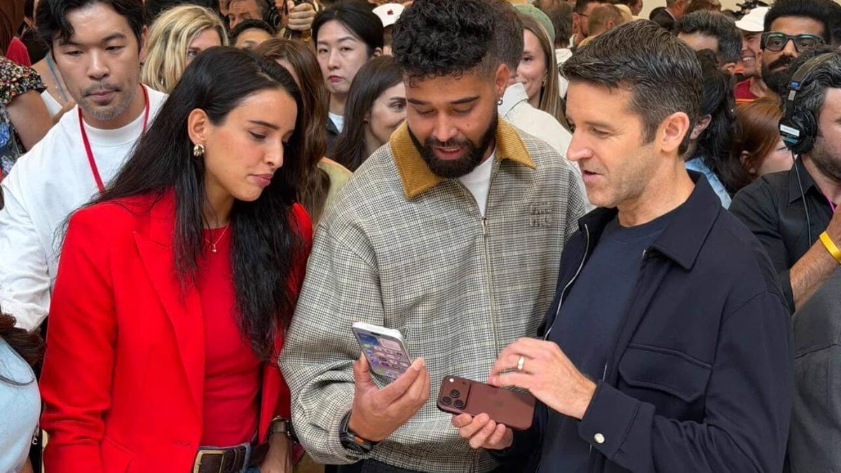 Actor Triptii Dimri and Singer AP Dhillon with new Apple CEO John Ternus at apple event Surprice and Shine Actor Triptii Dimri and Singer AP Dhillon with new Apple CEO John Ternus at apple event Surprice and Shine