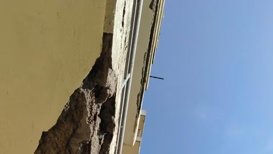 “Roof and balcony plasters keeps falling every one to two months. It is extremely dangerous to live here.", Said Gajraj Singh, the president of Residents Welfare Association (Representational/HT Photo)