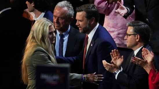 Erika Kirk seen with JD Vance at the RNC convention.