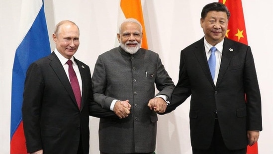 Russian President Vladimir Putin, Prime Minister Narendra Modi and Chinese President Xi Jinping.