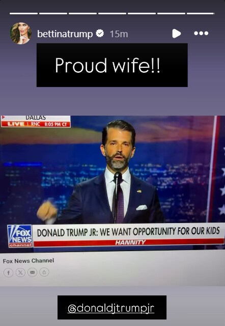 Is Donald Trump Jr s Wife Bettina Anderson Attending RNC Convention Is Donald Trump Jr s Wife Bettina Anderson Attending RNC Convention