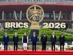 Prime Minister Narendra Modi, along with Chinese President Xi Jinping, Russian President Vladimir Putin and other world leaders, poses for the family photo during the 18th BRICS Summit at Bharat Mandapam, in New Delhi(ANI)