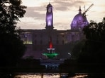 Gram it: Against the evening sky, the silhouette of the Rashtrapati Bhavan bell tower rises beyond a fountain illuminated in the tricolour, creating a striking Delhi frame as the capital marks the final day of the three-day 18th BRICS Summit, with world leaders in the city.