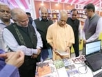 Chief minister inaugurated the Gomti Book Festival at Lucknow University on Saturday. (HT)