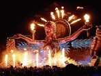 DJ Marshmello performs at the Electric Daisy Carnival electronic dance music festival in Mexico in 2018.