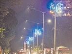 Decorative lights on poles along the Western Express Highway (Hindustan Times)