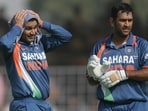 Virender Sehwag and MS Dhoni during the famous ODI. Virender Sehwag and MS Dhoni during the famous ODI.