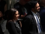 U.S. Rep. Alexandria Ocasio-Cortez, D-N.Y., and New York City Mayor Zohran Mamdani participate in a memorial on the 25th anniversary of the September 11, 2001, terrorist attacks, Friday, Sept. 11, 2026, in New York. (AP Photo/Pamela Smith)(AP Photo/Pamela Smith)