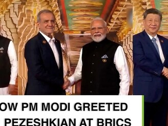 How PM Modi shook hands with Putin, Xi Jinping, Pezeshkian at BRICS