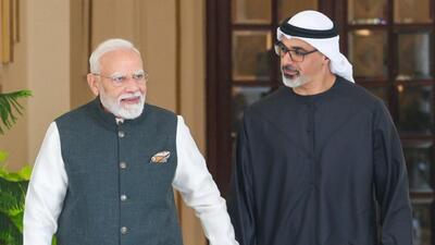 Modi described the strong India-UAE ties as a symbol of stability, prosperity and peace at a “time of uncertainty in West Asia”. (@BJP4India) Modi described the strong India-UAE ties as a symbol of stability, prosperity and peace at a “time of uncertainty in West Asia”. (@BJP4India)